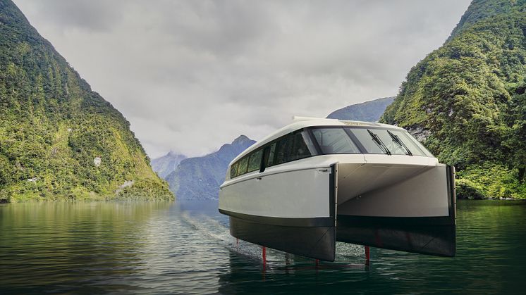 The best work commute in the world? Candela P-12, a new revolutionizing electric hydrofoil ferry, will shuttle workers across Lake Manapōuri, voted NZ's most beautiful lake.