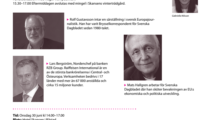 Inbjudan: Europaseminarium i Båstad 30 juni