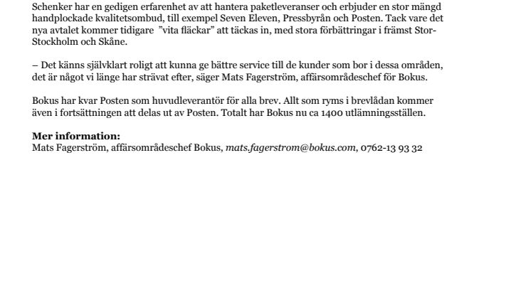 Nytt avtal ger Bokus 300 nya utlämningsställen