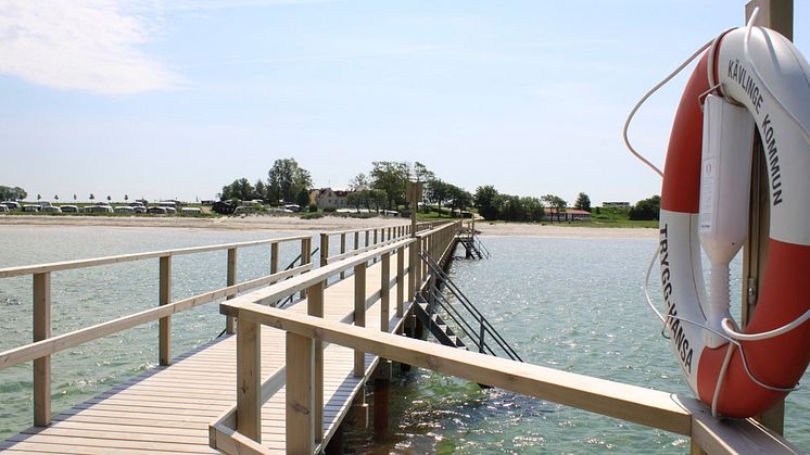 Barsebäckstrand sett från bryggan.