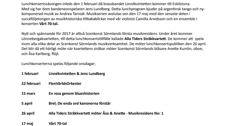 Musikvår på Scenkonst Sörmland