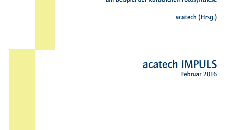 PDF der Publikation acatech IMPULS Künstliche Fotosynthese
