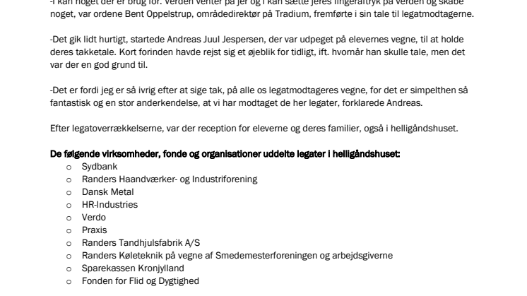 Legatuddeling i Helligåndshuset