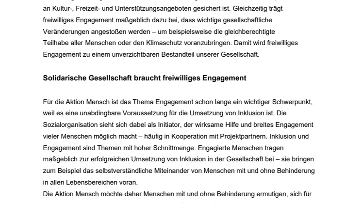 Freiwilliges Engagement - Bedeutung