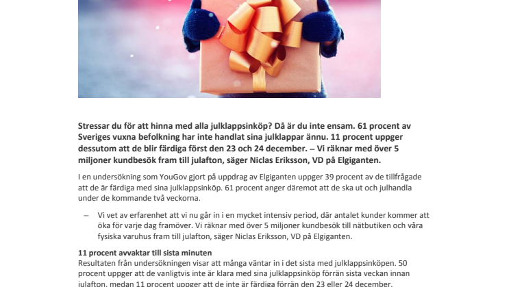 Nu startar julrushen 