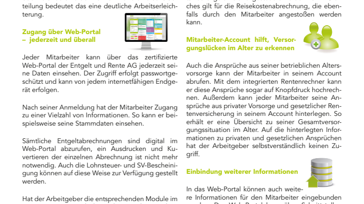 Die Mitarbeiter-Accounts der Entgelt und Rente AG