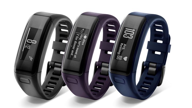 Garmin® vivosmart® HR – en aktivitetsmätare med pulsmätning på handleden och Smart Notifications