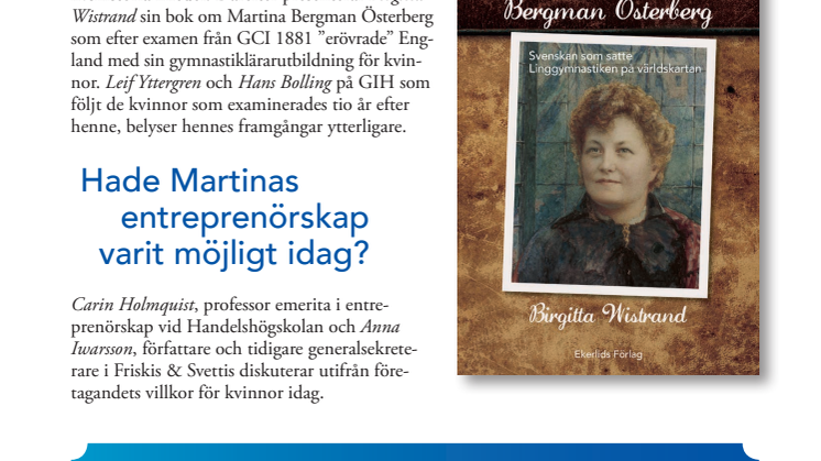 Inbjudan till  release av bok om svenskan som satte Linggymnastiken på världskartan
