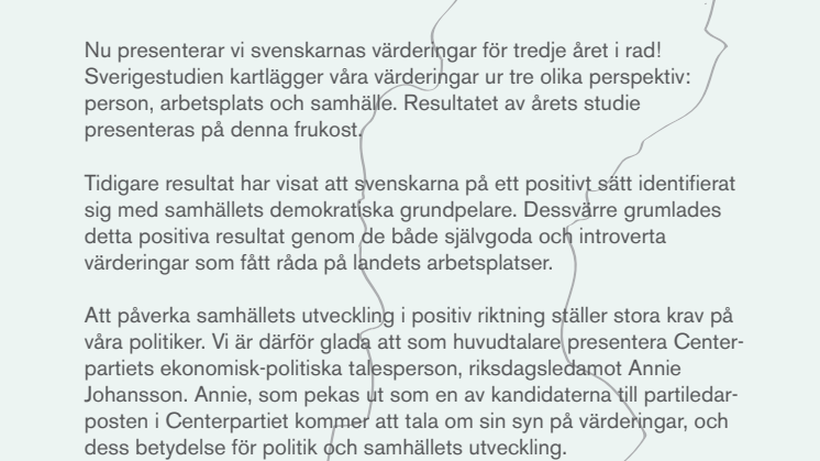 Inbjudan Frukost Sverigestudien 2011