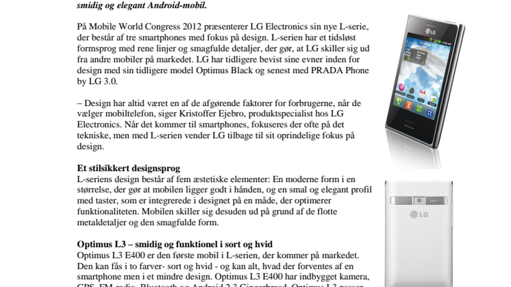 LG præsenterer ny mobilserie med fokus på design