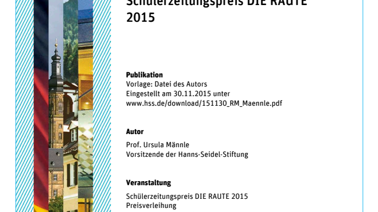 Rede der Stiftungsvorsitzenden Ursula Männle bei der Preisverleihung