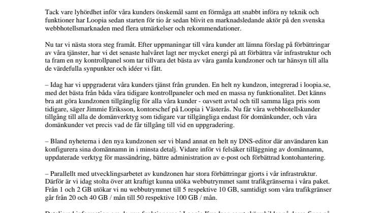 Mer domän och webb till Loopias kunder