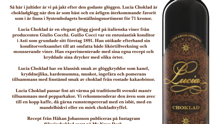 Glögg och julbak i världsklass - världsmästarens recept med Lucia Choklad 