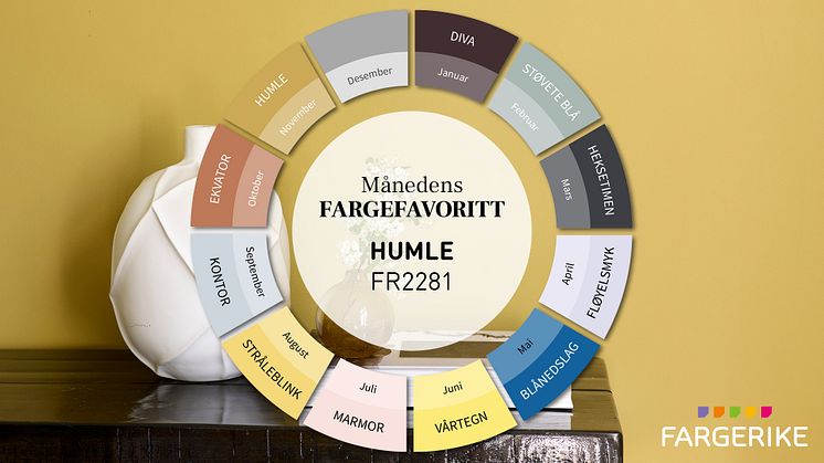 Månedens farge er sennepsgule "Humle" 