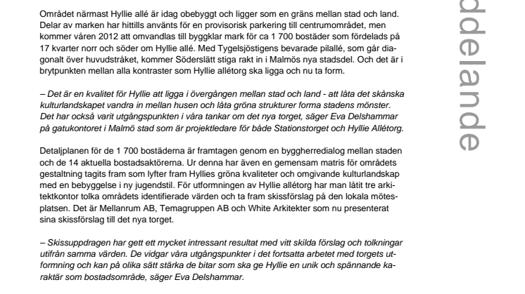 Nytt torg i Hyllie förenar stad och land 