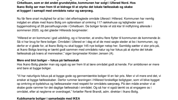 Ikano Bolig bygger boliger i Cirkelbuen i Hillerød