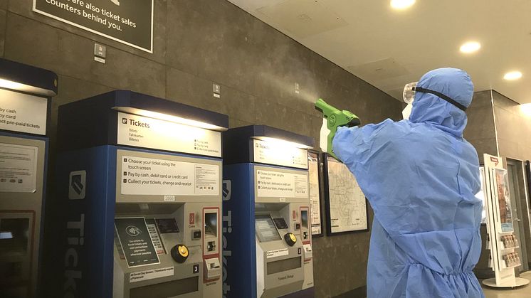 Long-lasting viricide is being used across stations, depots and offices