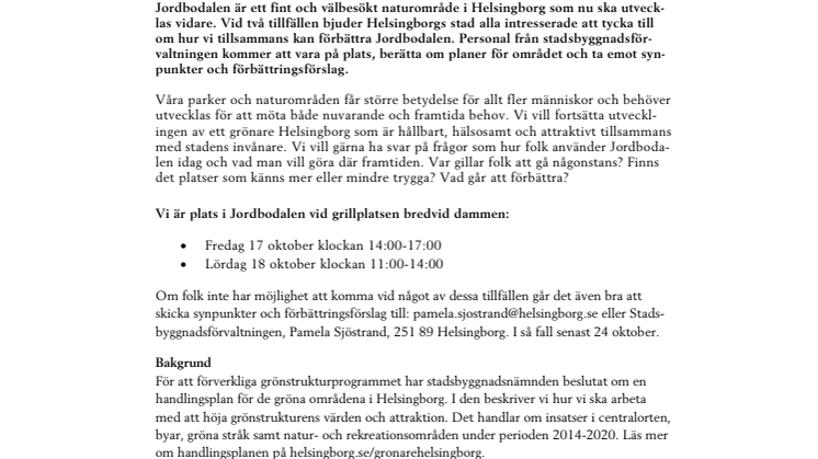 Nu får alla möjlighet att tycka till om Jordbodalen 