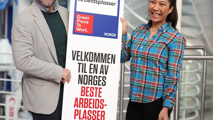 Medarbeidere fornøyde med å være blant topp 10 arbeidsplasser i GPTW