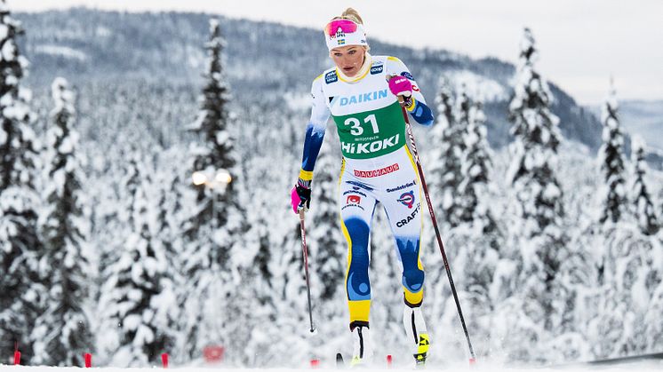 Frida Karlsson är en av 14 aktiva som kommer att representera Sverige i Tour de Ski 2022/2023. Foto: Bildbyrån