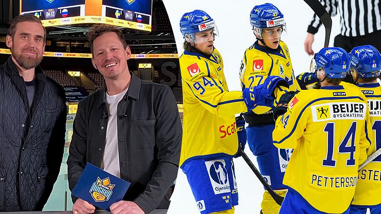 Henrik Zetterberg och Fredrik Warg i Beijer Hockey Studio under Beijer Hockey Games