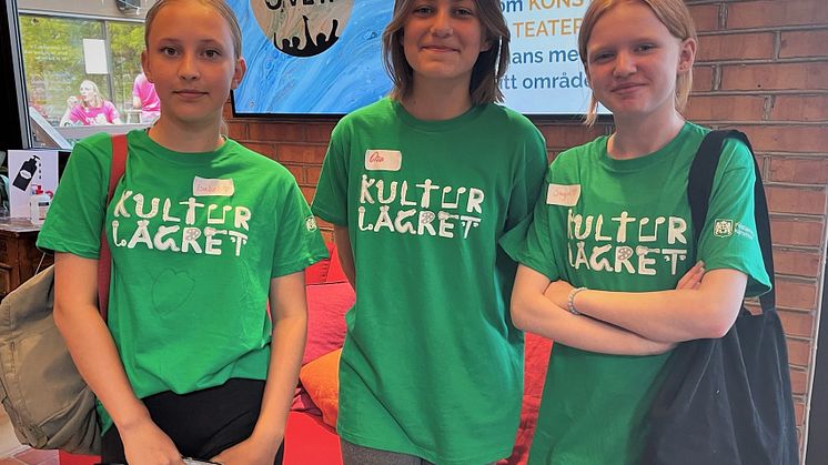 Elsa, Isabell och Saga, tre av Kulturlägrets deltagare.