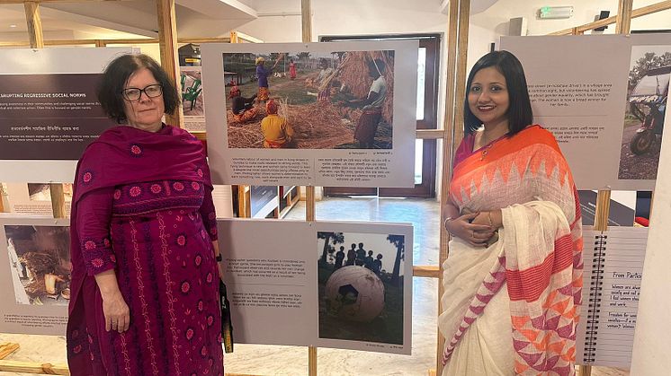 Janet Clark, Research Fellow from Northumbria University, with Sumana Banerjee from Jadavpur University