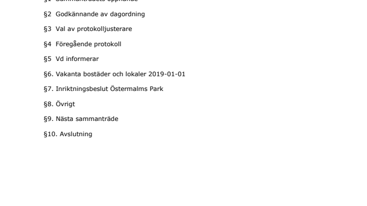 Dagordning 2019-01-22