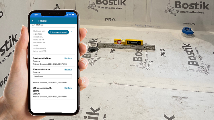 Använd egenkontrollen i appen Golv- & Våtrumskontroll. Då finns tydlig dokumentation som styrker vad som utförts och man slipper onödiga diskussioner och i värsta fall att bli återbetalningsskyldig.