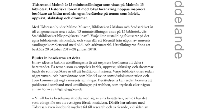 Res i tiden på biblioteken i Malmö