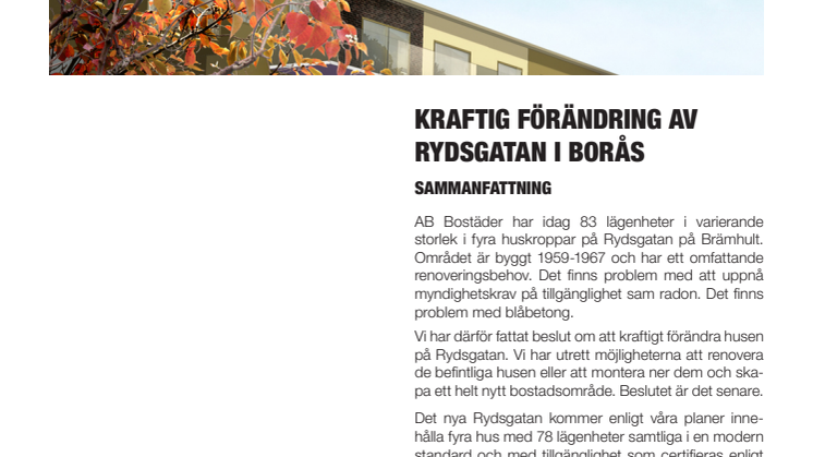AB Bostäder träffade kunder på Rydsgatan i kväll - Förändring av bostadsområdet är på gång