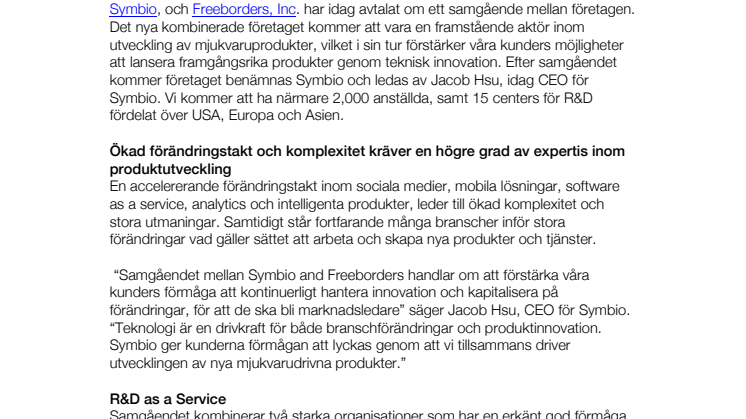 Symbio växer genom förvärv av Freeborders
