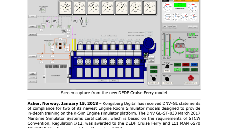 Kongsberg Digital: DNV GL Approval for Latest Kongsberg Digital Engine Room Simulators