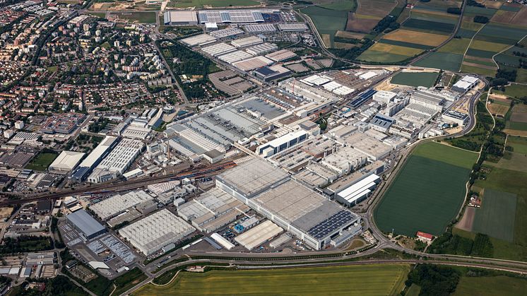 Luftfoto af Audis fabrik i Ingolstadt