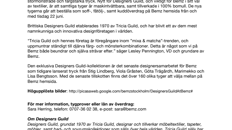 Bemz ger soffan ett lyxigare liv med Designers Guild