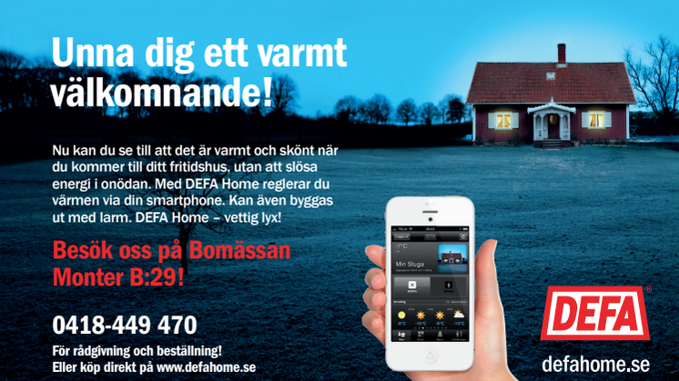 Nyköpings Bomässa  -möt DEFA Home App-styrning för fritidshuset