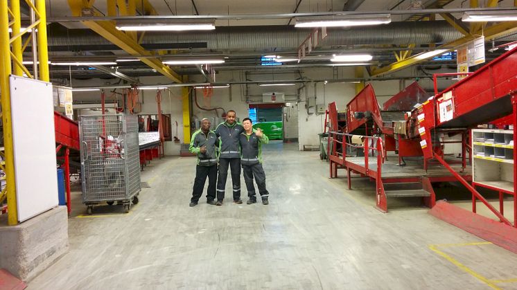 Nå er de i havn på Postens godssenter på Alnabru