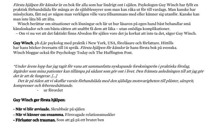 Amerikansk psykolog till Sverige: Första hjälpen för känslor – praktiska råd när livet gör ont