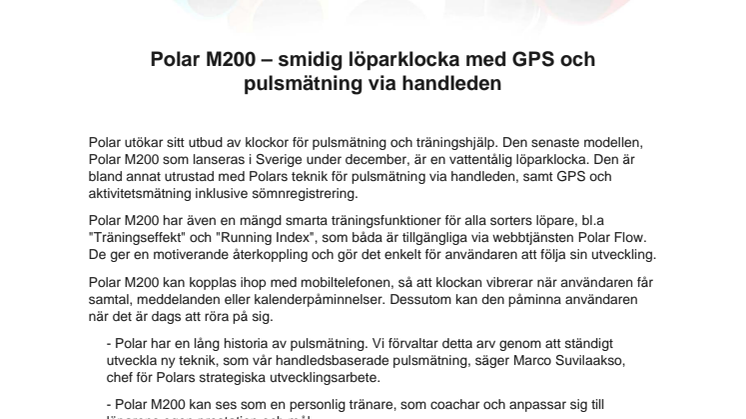 Polar M200 – smidig löparklocka med GPS och pulsmätning via handleden
