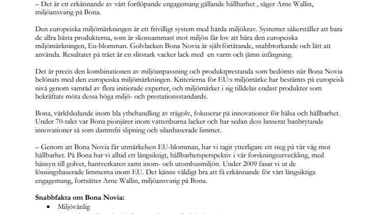 Den första golvlacken märkt med EU-blomman