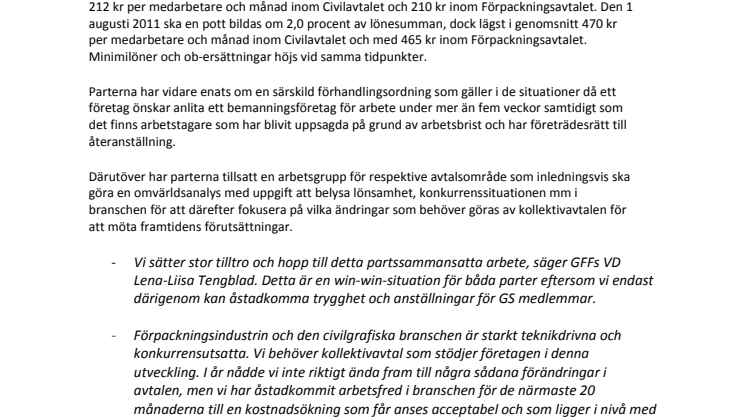 Nya avtal med GS-facket för den grafiska branschen 