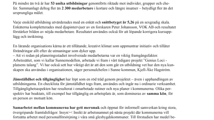 Förberedelser för generationsväxling i Sunne kommun