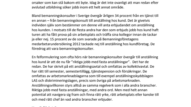Enklare karriärnavigering i bemanningsbranschen