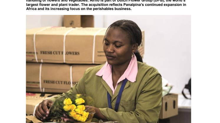 Panalpina to acquire Airflo, a specialized freight forwarder for flowers and vegetables, from Dutch Flower Group