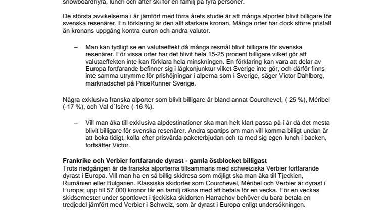 Stark krona gör alperna billigare för svenska resenärer