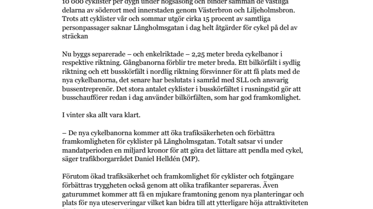 Nu byggs säkrare cykelbanor för att få fler stockholmare att cykla