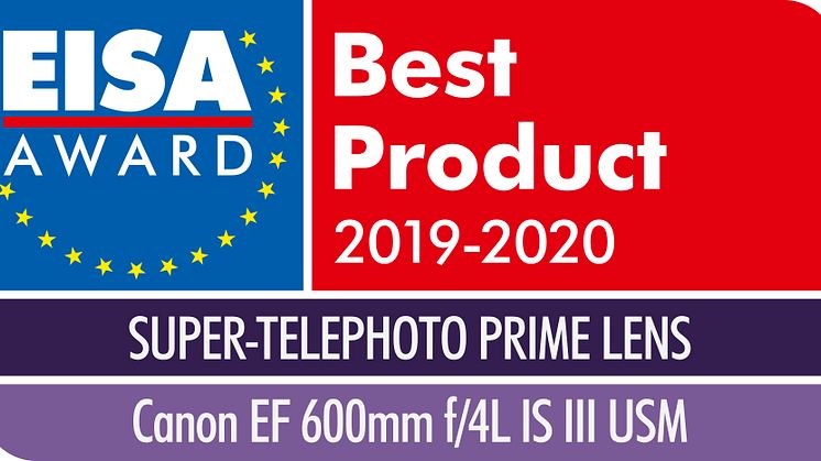 EISA Award Canon EF 600mm f4L IS III USM - JPEG