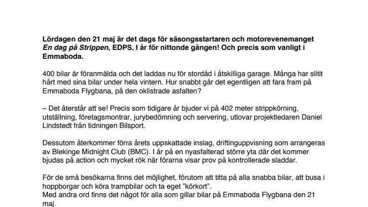 Säsongstart för En dag på Strippen!