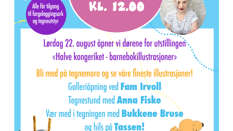 Unik salgsutstilling, Halve kongeriket - Barnebokillustrasjoner, åpnes i morgen av Fam Irvoll