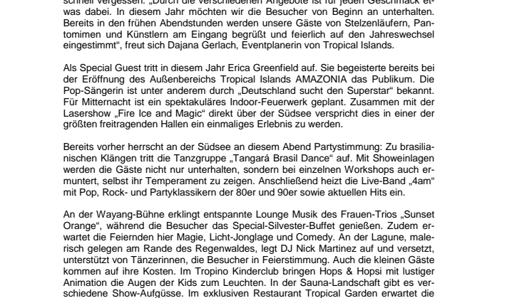 Silvester im Tropical Islands